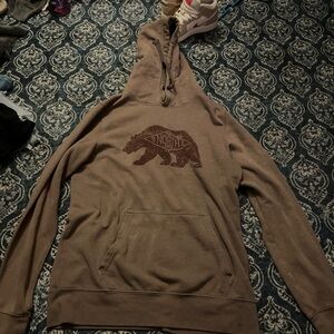 The North Face Brown Hoodie with Bear Design